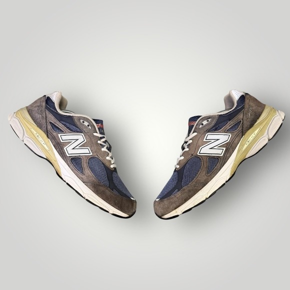 New Balance Other - New Balance 990v3 Made in‎ USA Mens 11.5 Navy Brown Suede Sneakers